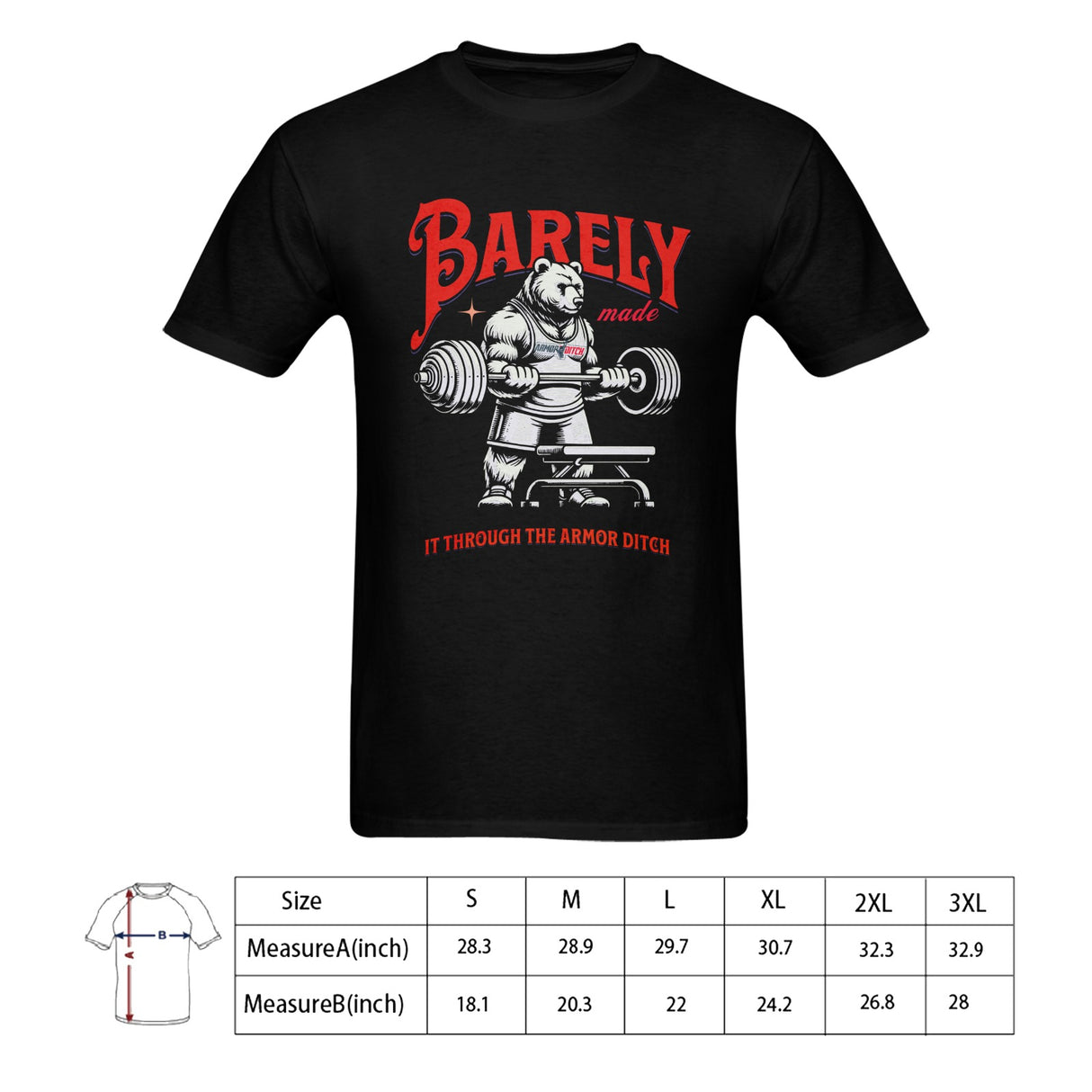 Barely Made It T-shirt 100% Cotton