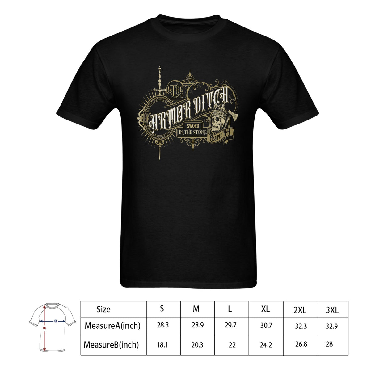 Sword in the stone T-shirt 100% Cotton